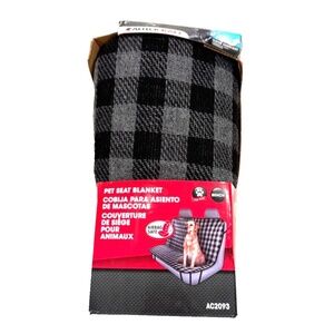 Auto Craft Water Resistant Pet Seat Blanket; Black/Gray Check